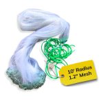 10 Ft Drawstring Cast Net (1/2 mono mesh) CHAIN BOTTOM - Elite series