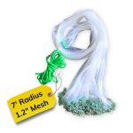 7 Ft Drawstring Cast Net (1/2 mono mesh) CHAIN BOTTOM - Elite series